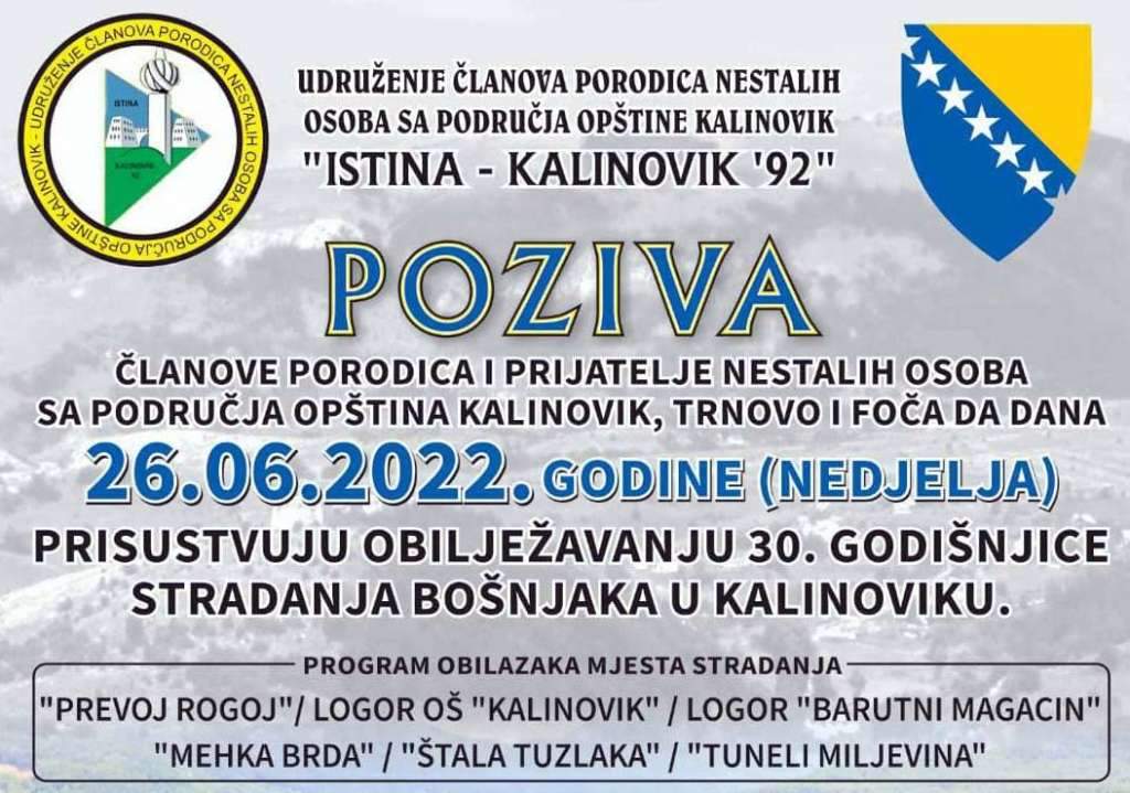 Kalinovik 2022.jpeg - Obilježavanje 30. godišnjice stradanja civilnog stanovništva u općini Kalinovik 26. juna